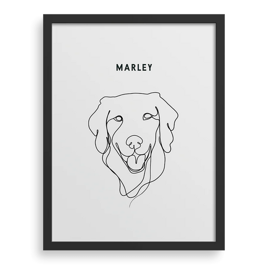 Custom One Pet Line Drawing Portrait